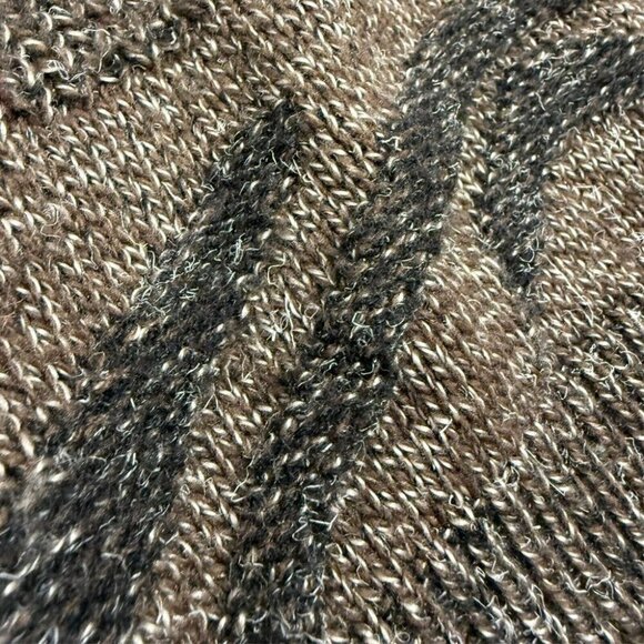 Vintage 1980s Bootlegger Geometric Pattern Knit Sweater Brown Large - Picture 5 of 6